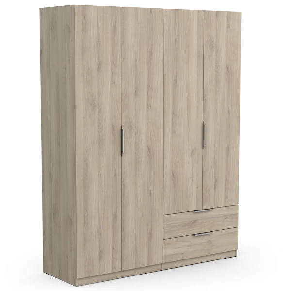 Armoire Spectre 157cm 4 Portes & 2 Tiroirs - Chêne 6 Armoire Spectre 157cm 4 Portes & 2 Tiroirs - Chêne – Image 6