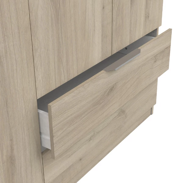 Armoire Spectre 157cm 4 Portes & 2 Tiroirs - Chêne 2 Armoire Spectre 157cm 4 Portes & 2 Tiroirs - Chêne – Image 2