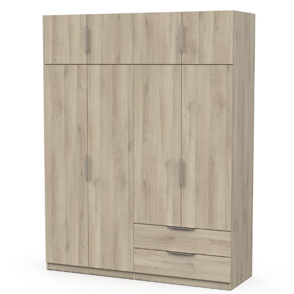 Armoire Spectre 157cm 8 Portes & 2 Tiroirs - Décor Chêne 4 Armoire Spectre 157cm 8 Portes & 2 Tiroirs - Décor Chêne – Image 4