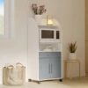 Armoire D'appoint Jeanine Pour Four à Micro-ondes - Blanc/gris Celadon