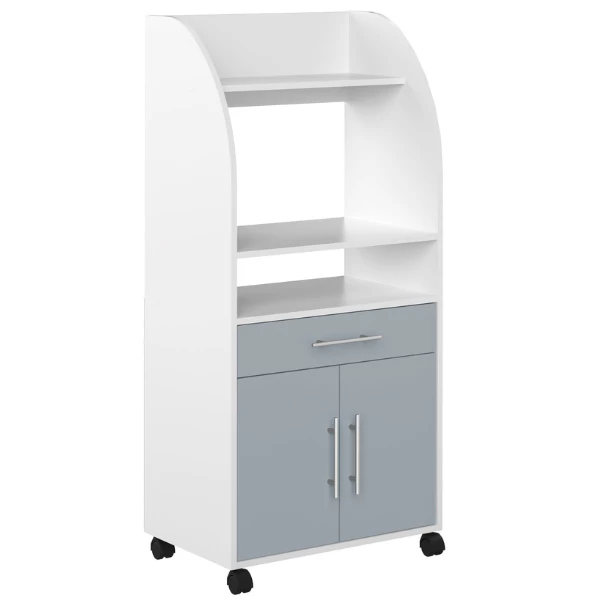 Armoire D'appoint Jeanine Pour Four à Micro-ondes - Blanc/gris Celadon 6 Armoire D'appoint Jeanine Pour Four à Micro-ondes - Blanc/gris Celadon – Image 6