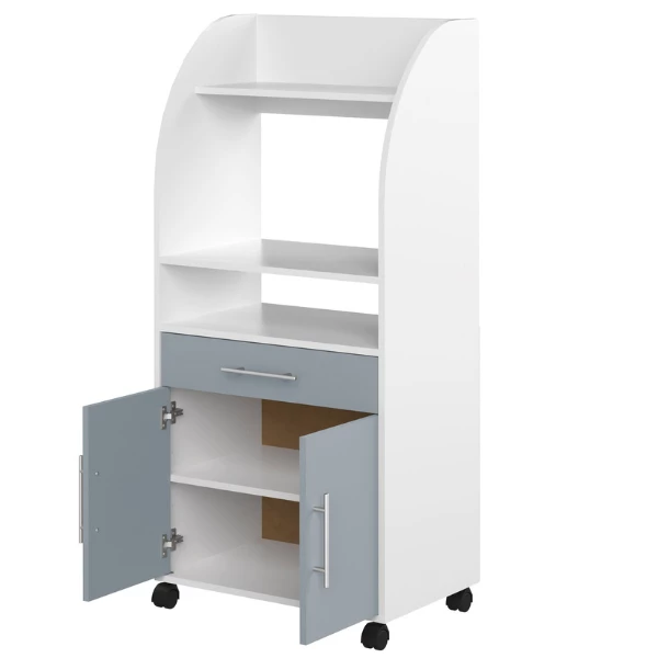 Armoire D'appoint Jeanine Pour Four à Micro-ondes - Blanc/gris Celadon 5 Armoire D'appoint Jeanine Pour Four à Micro-ondes - Blanc/gris Celadon – Image 5