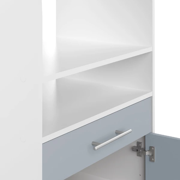 Armoire D'appoint Jeanine Pour Four à Micro-ondes - Blanc/gris Celadon 4 Armoire D'appoint Jeanine Pour Four à Micro-ondes - Blanc/gris Celadon – Image 4