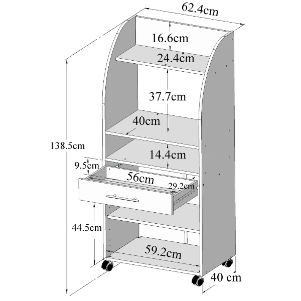 Armoire D'appoint Jeanine Pour Four à Micro-ondes - Blanc/gris Celadon 2 Armoire D'appoint Jeanine Pour Four à Micro-ondes - Blanc/gris Celadon – Image 2