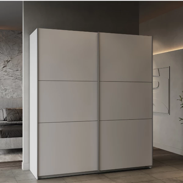 Penderie Spectre 178cm Avec Portes Coulissantes - Blanc Mat 7 Penderie Spectre 178cm Avec Portes Coulissantes - Blanc Mat – Image 7