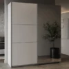 Penderie Spectre 178cm Avec Portes Coulissantes Et Miroir - Blanc Mat