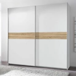 Armoire à Vêtements Salamanca 215cm Avec 2 Portes - Blanc/chêne