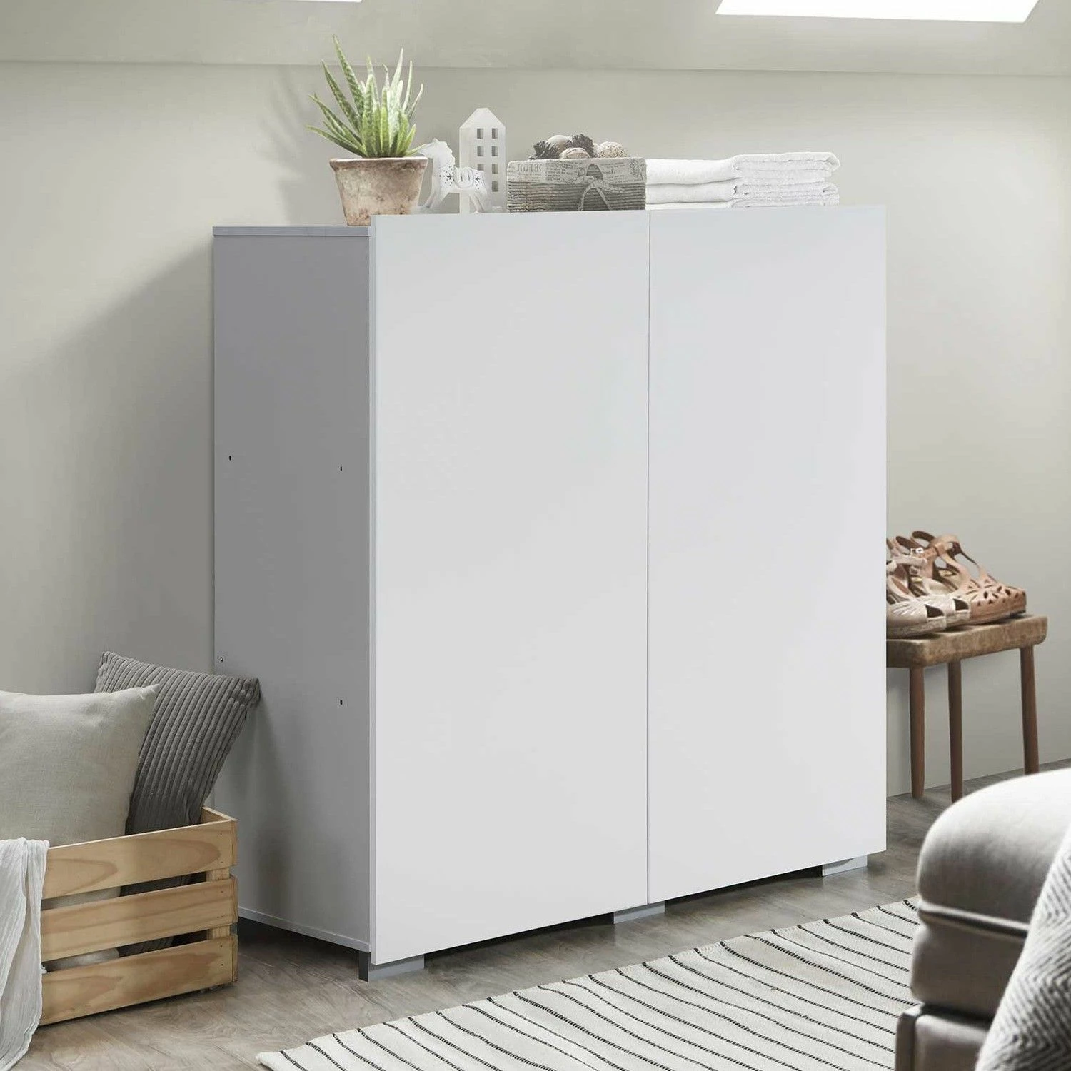 Commode Rochus 100cm Avec 2 Portes - Blanc 1 Commode Rochus 100cm Avec 2 Portes - Blanc