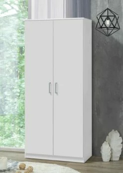 Armoire à Vêtements Darcis 80cm à 2 Portes - Blanc -EMOB-MEUBLES Ventes SINOP TR WR2D 52D WH CLOSED HR a0e3