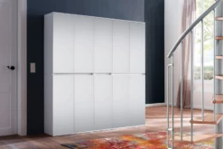 Modern White Melamine Wardrobe Mirror - 10 Doors, 19 Shelves, 2 Rails -EMOB-MEUBLES Ventes Sans titre19 04ee