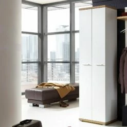 Armoire Vestiaire Tosun 59cm Avec 2 Portes - Blanc/chêne