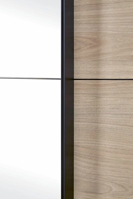Armoire Lavio 253cm Avec Miroir - Décor Chêne/noir 5 Armoire Lavio 253cm Avec Miroir - Décor Chêne/noir – Image 5