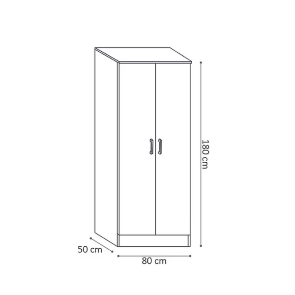 Armoire Ray 80cm Avec 2 Portes - Blanc 2 Armoire Ray 80cm Avec 2 Portes - Blanc – Image 2
